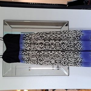 Boho style Black white and blue dress size Small